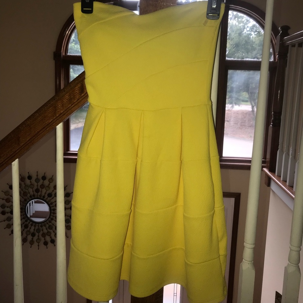 Yellow Strapless Dress